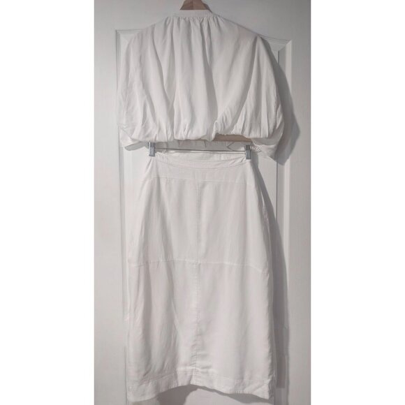 SIMKHAI | Inara Linen Midi Dress In White - Picture 5 of 11